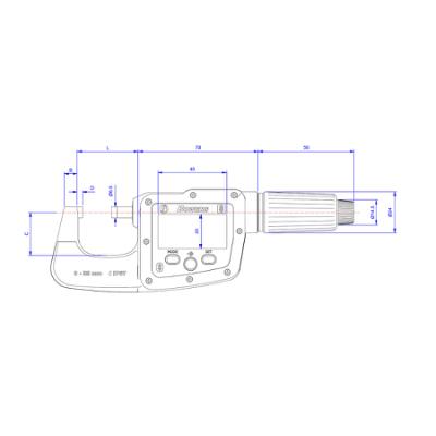 BOWERS IP67 Digital Mikrometerskrue 0-100x0,001 mm med roterende spindel og Bluetooth IOT